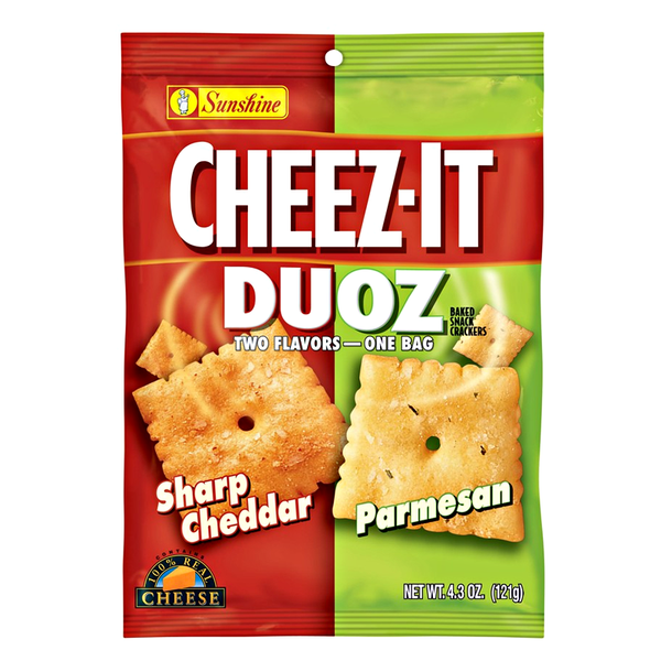 Cheez It Duoz Sharp Cheddar And Parmesan Baked Crackers 121g