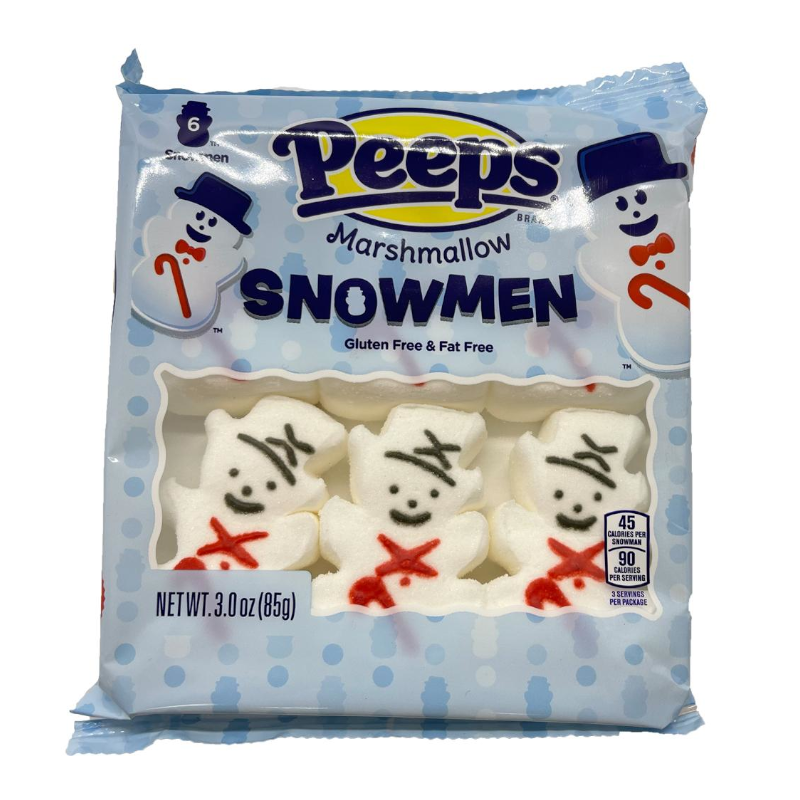 peeps marshmallow snowmen 6 pack 85g