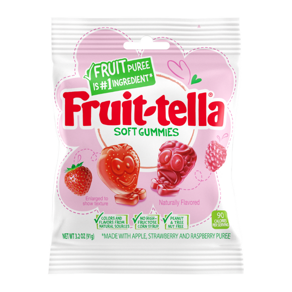 Fruit Tella Soft Gummies Strawberry And Raspberry Flavour 91g