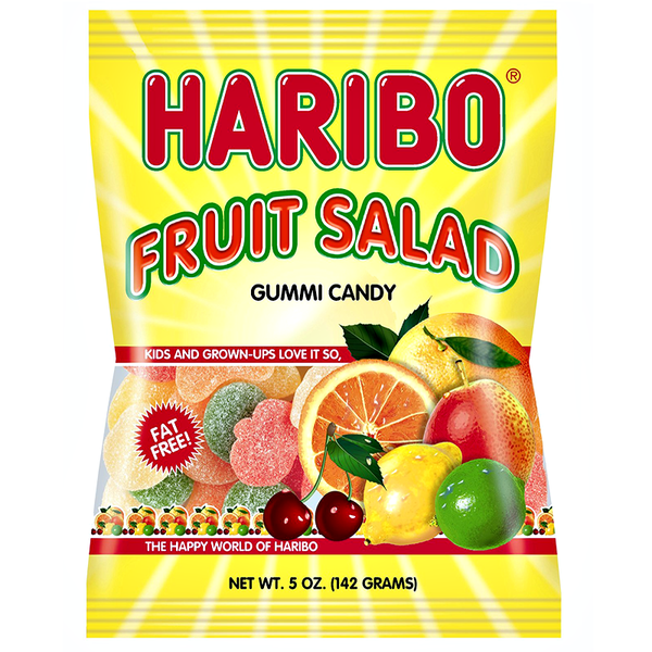 Haribo Fruit Salad Gummy Candy Peg Bag 142g