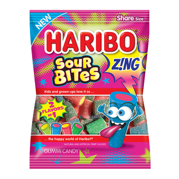 Haribo Sour Bites Gummy Candy Peg Bag 127g