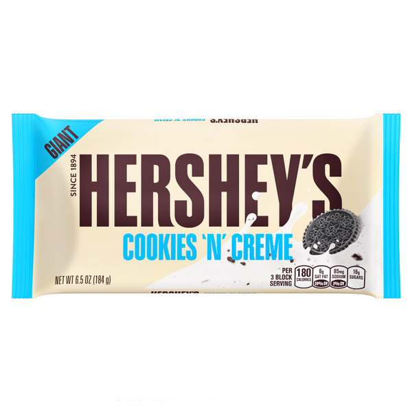 Hersheys Giant Cookies And Creme Chocolate Bar 184g