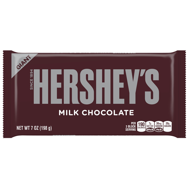 Hersheys Giant Milk Chocolate Bar 198g