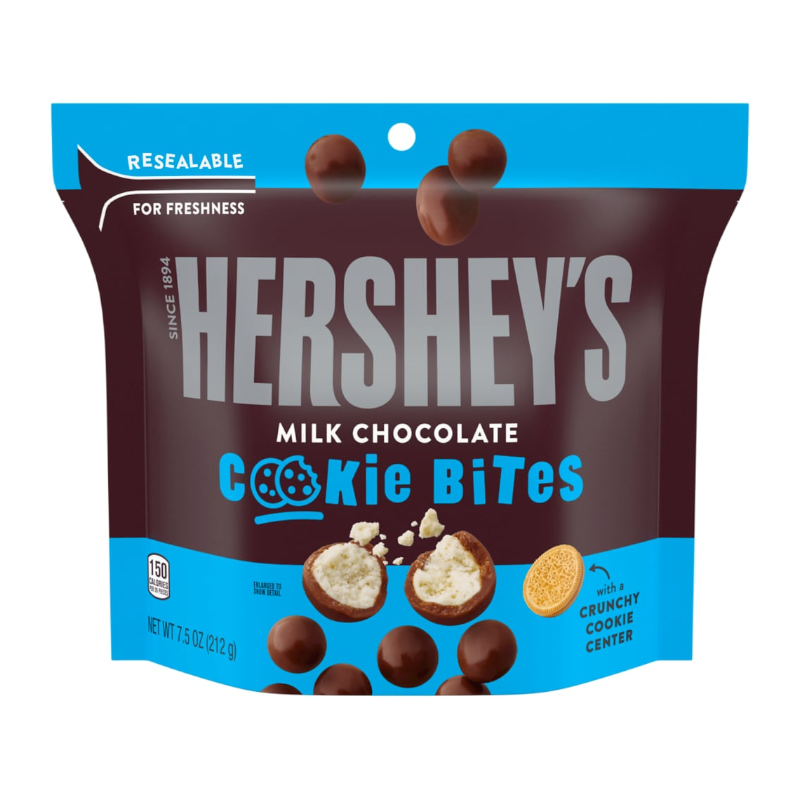 Hersheys Milk Chocolate With Crunchy Cookie Bites Pouch 212g