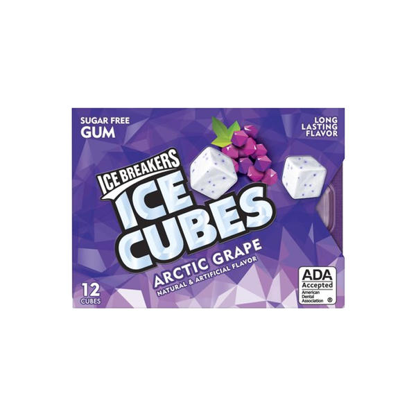ice breakers ice cubes arctic grape gum 12 cubes 