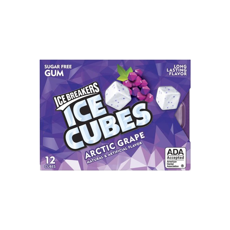 ice breakers ice cubes arctic grape gum 12 cubes 