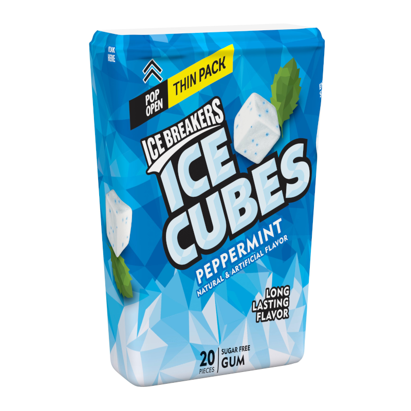 Ice Breakers Ice Cubes Peppermint Gum Thin Pack (46g)