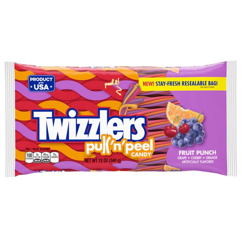 twizzlers pull n peel fruit punch 340g