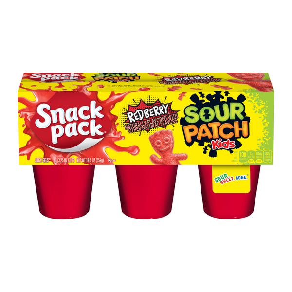 Snack Pack Sour Patch Kids Redberry Juicy Gels - 6 Cups (552g)