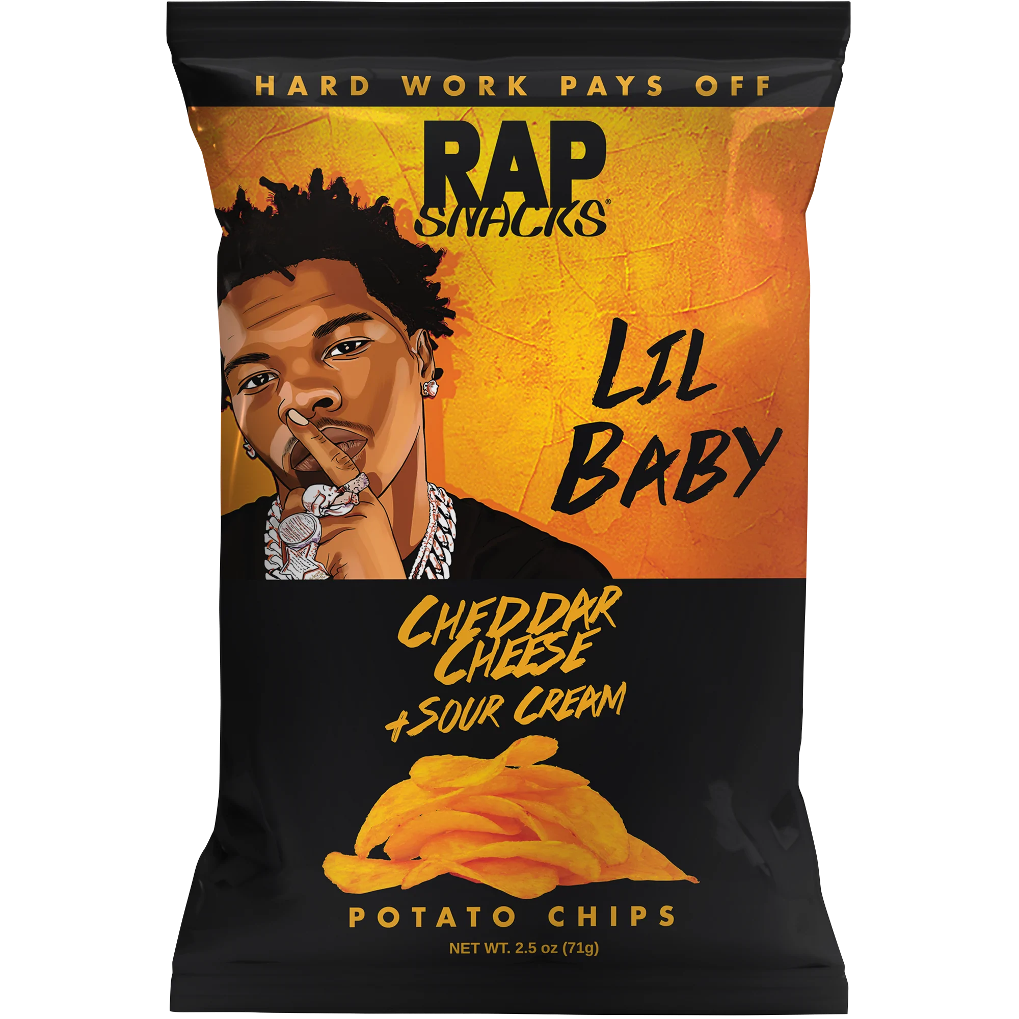 Rap Snacks Lil Baby Cheddar Cheese and Sour Cream (71g)