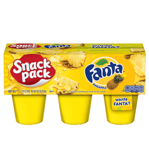 Snack Pack Fanta Pineapple Juicy Gels - 6 Cups (552g)