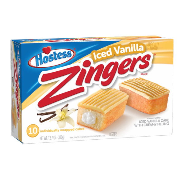Hostess Iced Vanilla Zingers 10 Pack Box 360g
