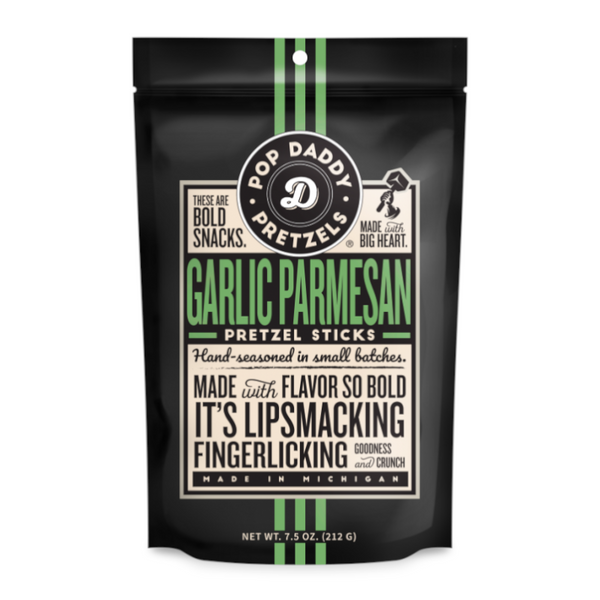 Pop Daddy Garlic Parmesan Pretzel Sticks (212g)