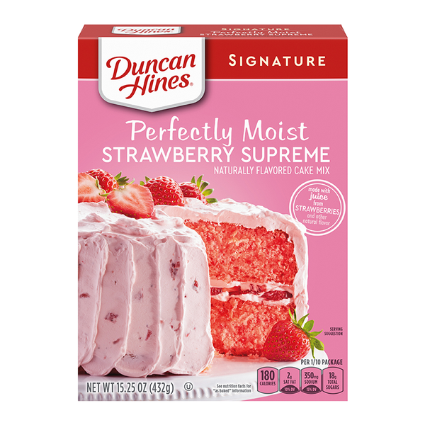 Duncan Hines Signature Perfectly Moist Strawberry Supreme Cake Mix (432g)