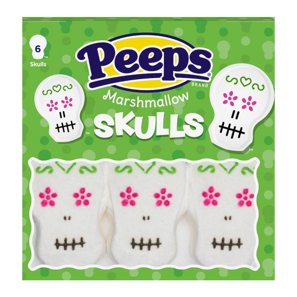 peeps marshmallow skulls 6 pack 85g