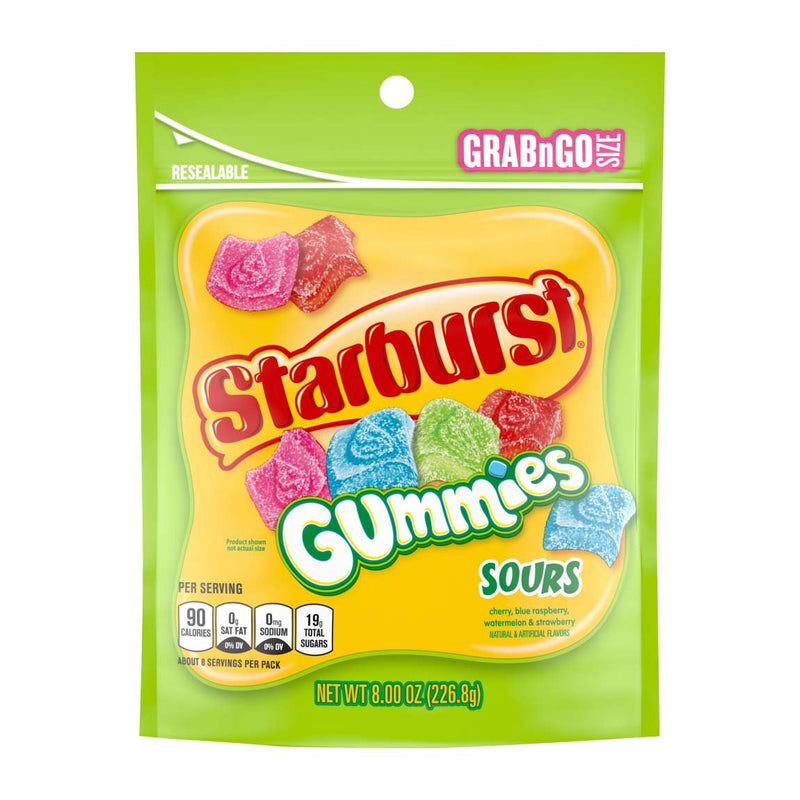 starburst gummies sours grab n go size 226.8g