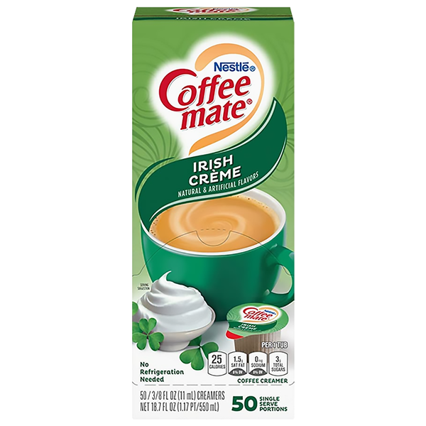 Coffee Mate Irish Crème Liquid Creamer 50 Piece Box (550ml)