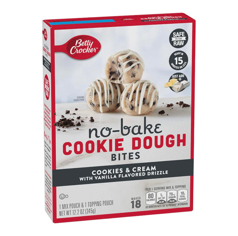 Betty Crocker No Bake Cookie Dough Bites Cookies & Cream (345g)