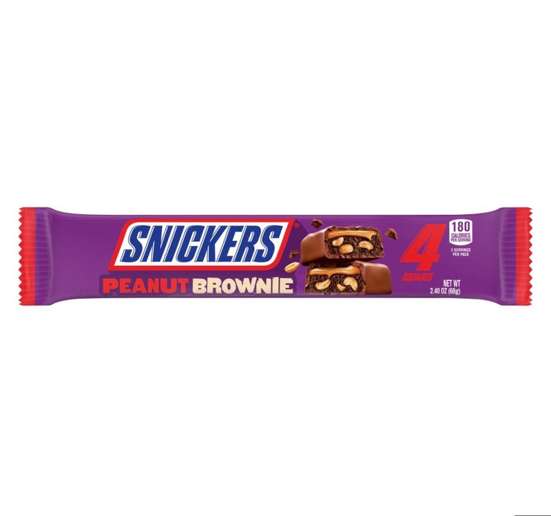 snickers peanut brownie 4 squares 68g