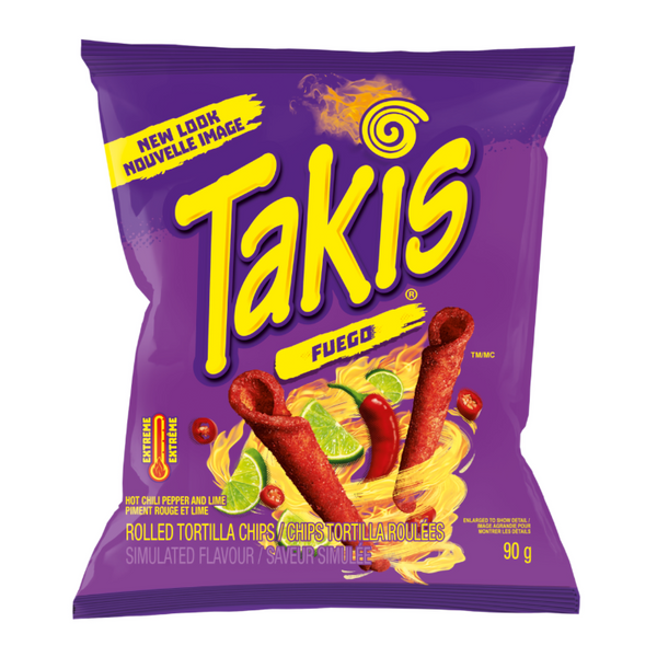 Takis Fuego Hot Chili Pepper & Lime Tortilla Chips (90g)