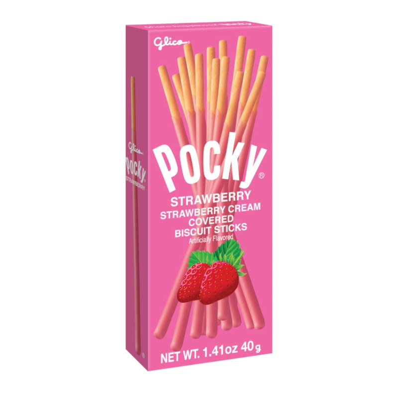 pocky strawberry cream biscuit sticks 40g