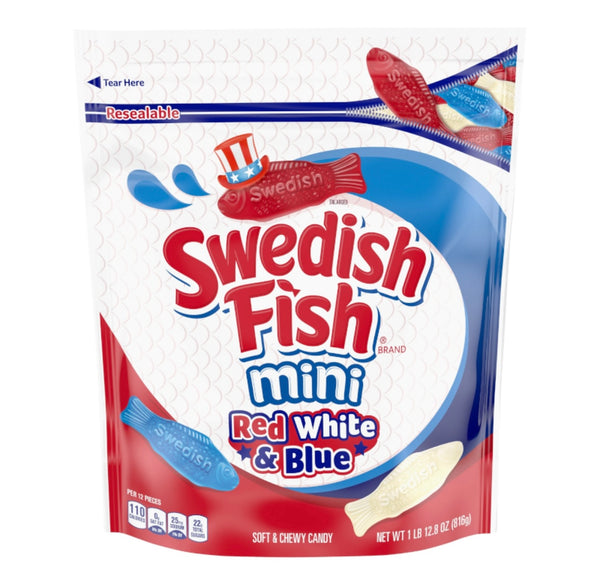 Swedish fish mini red white and blue 816g
