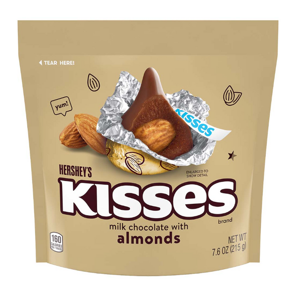 Hershey's Kisses Milk Chocolate with Almonds (215g)