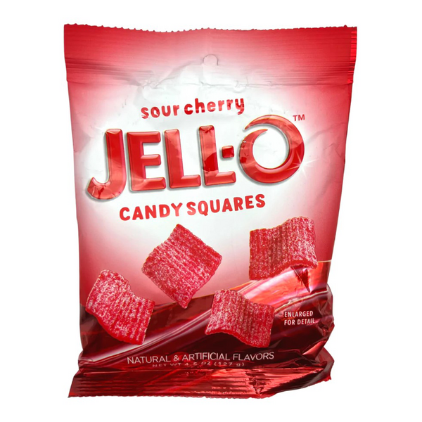 Jell-O Sour Cherry Candy Squares Peg Bag (127g)