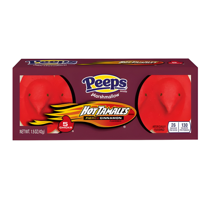 Peeps Hot Tamale Cinnamon Marshmallow Chicks- 5 Pack (42g)