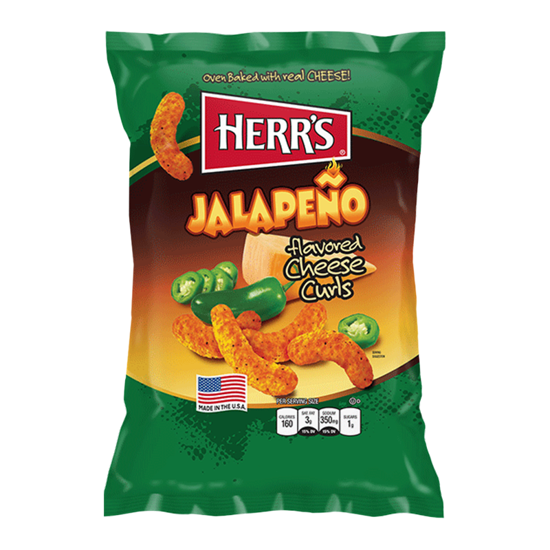 Herrs Jalapeno Flavoured Cheese Curls Bag 198g