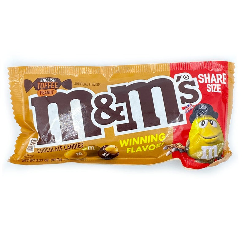 m&ms English toffee peanut share size 92g
