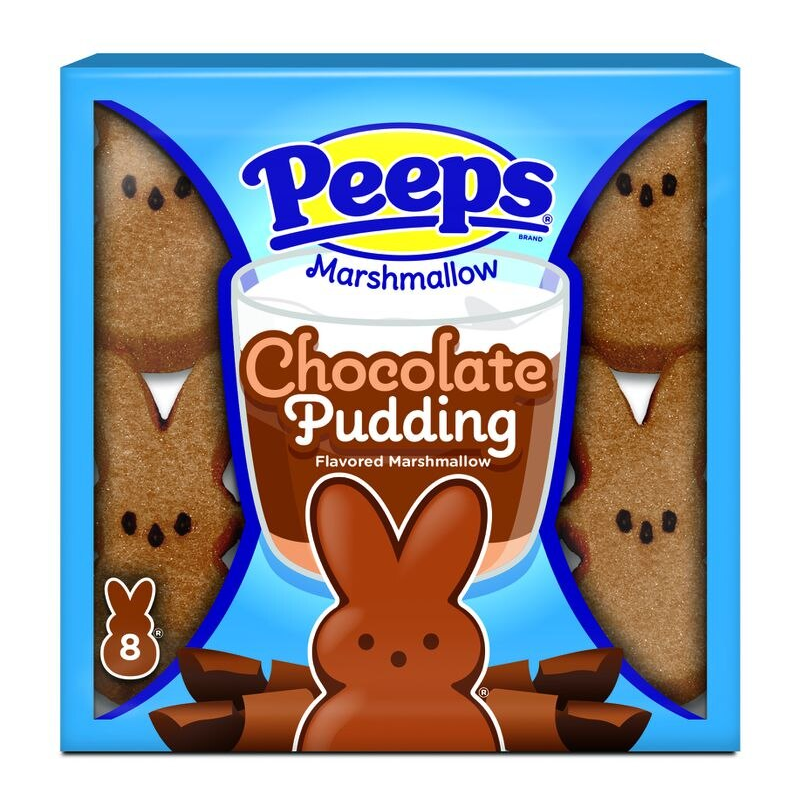 peeps chocolate pudding flavoured marshmallow bunnies 85g