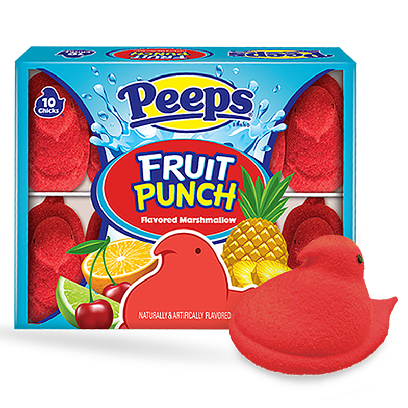 peeps fruit punch flavoured marshmallow chicks 85g