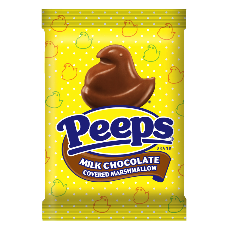 peeps milk chocolate covered marshmallow 28g