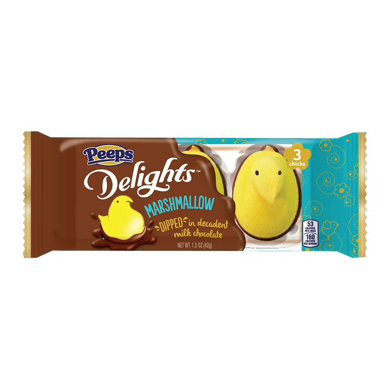 peeps delights chocolate dipped marshmallow chicks 42g