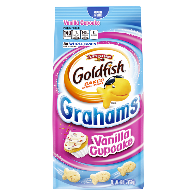 Pepperidge Farm Goldfish Grahams Vanilla Cupcake Baked Snacks 187g
