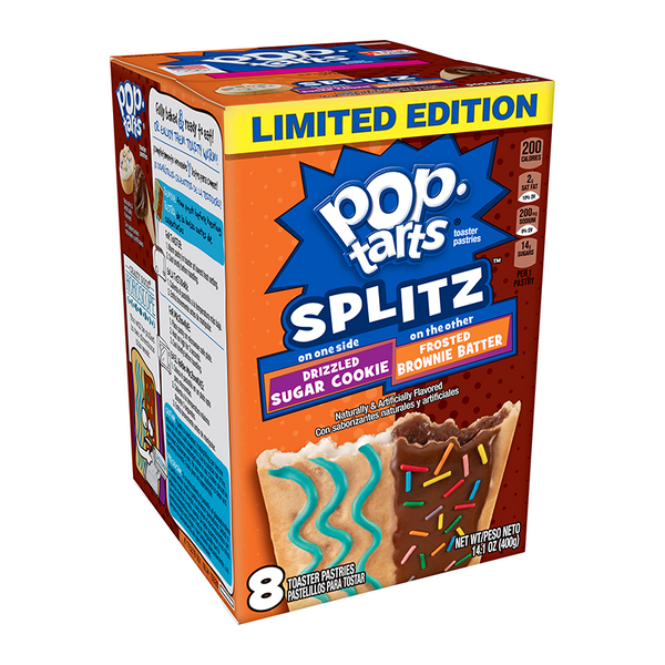 Pop Tarts Splitz Sugar Cookie & Frosted Brownie Batter- 8 Pack (400g)