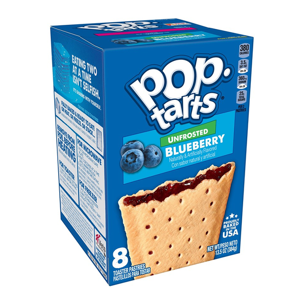 pop tarts unfrosted blueberry 8 pack 384g