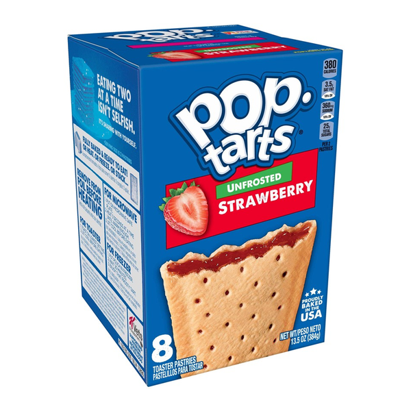 pop tarts unfrosted strawberry 8 pack 384g