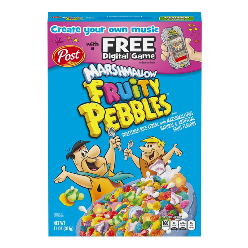 post marshmallow fruity pebbles cereal 311g