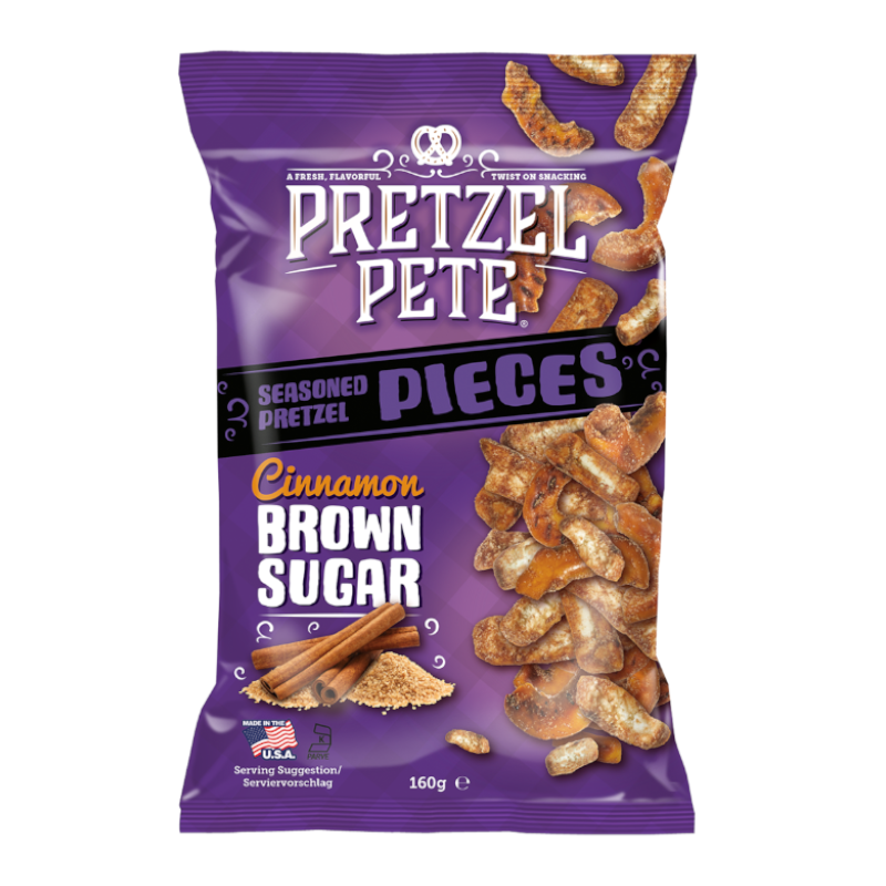 Pretzel Pete Cinnamon Brown Sugar Seasoned Pretzel Pieces (160g)