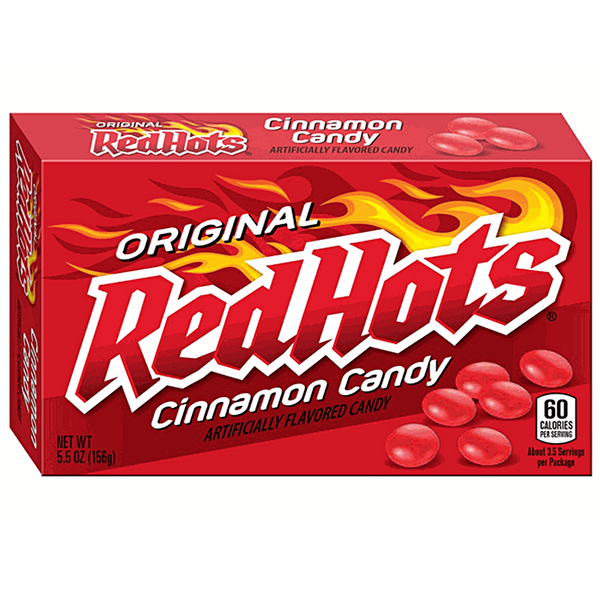 red hots original cinnamon candy theatre box 156g
