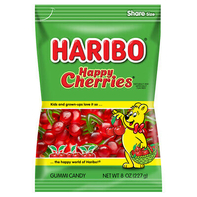 Haribo Happy Cherries Gummy Candy Peg Bag 142g