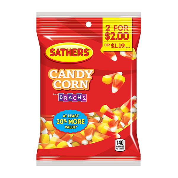 sathers candy corn peg bag 92g
