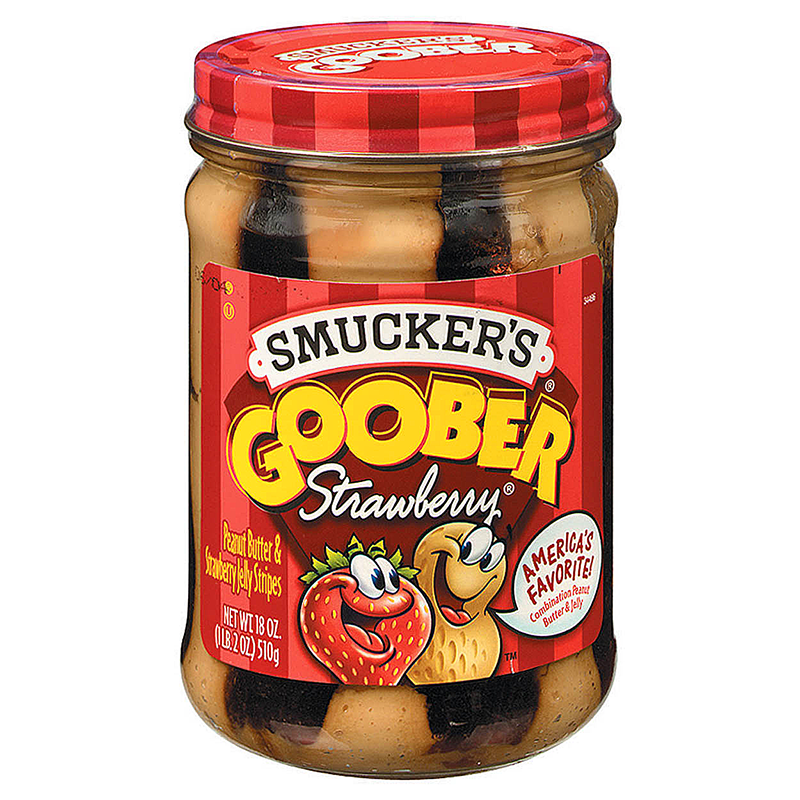 smuckers goober peanut butter and strawberry jelly stripes 510g