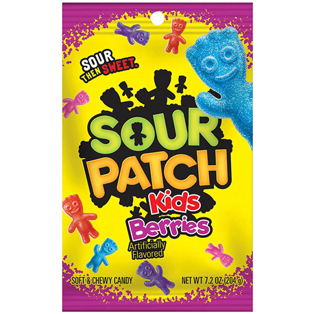 sour patch kids berries peg bag 204g