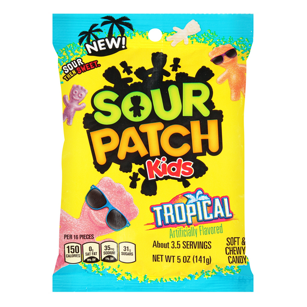 sour patch kids tropical peg bag 141g