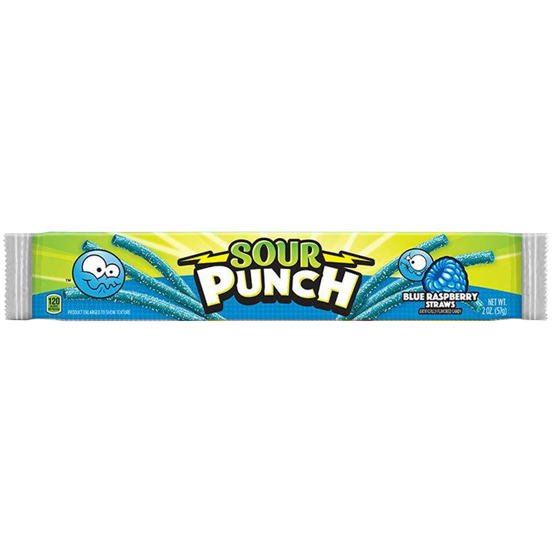 Sour Punch Blue Raspberry Straws (56g)
