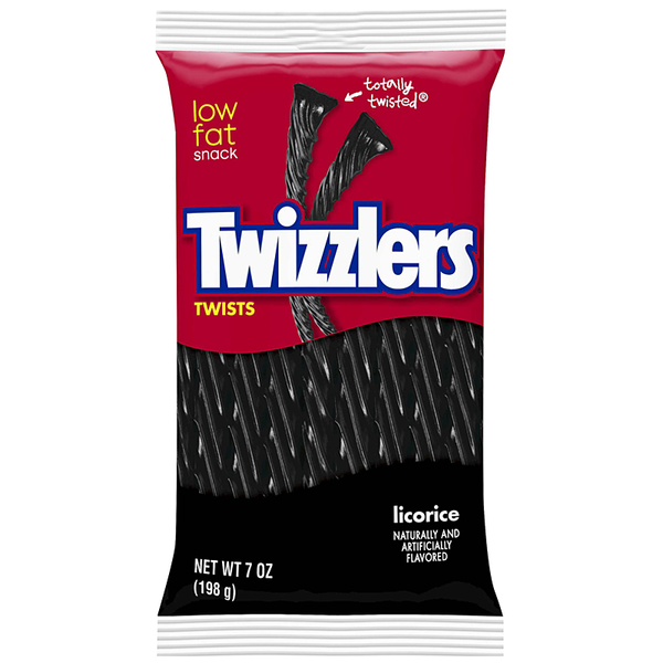twizzlers black licorice twists peg bag 198g