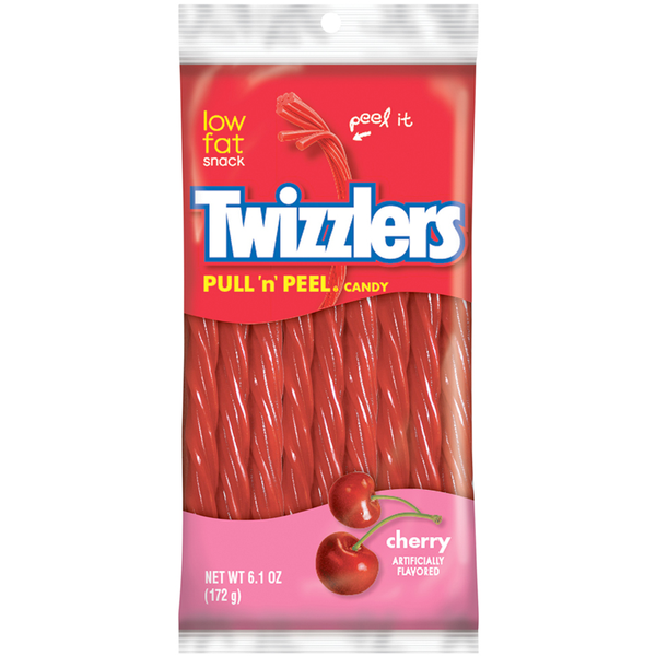 twizzlers pull n peel cherry peg bag 173g